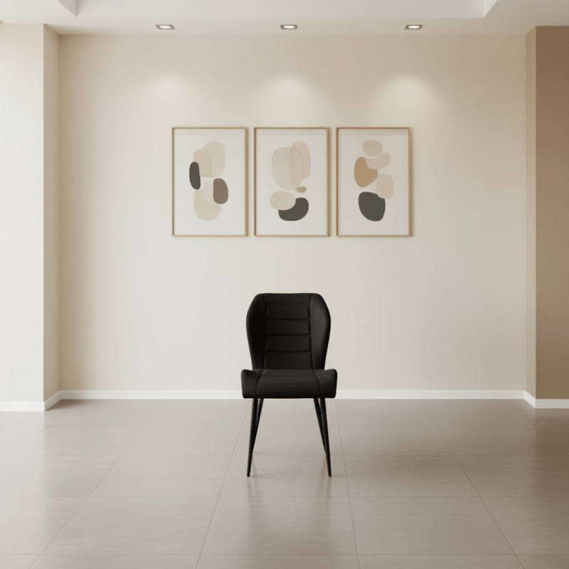 Round Black Ceramic Dining Set Lauren – Modern elegance with a luxurious touch for small spaces Dining Set| Otath