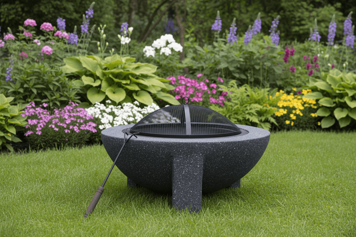 Round Firepit Dark Gray - L74XW74xH43CM Outdoor Firepits| Roots Furniture