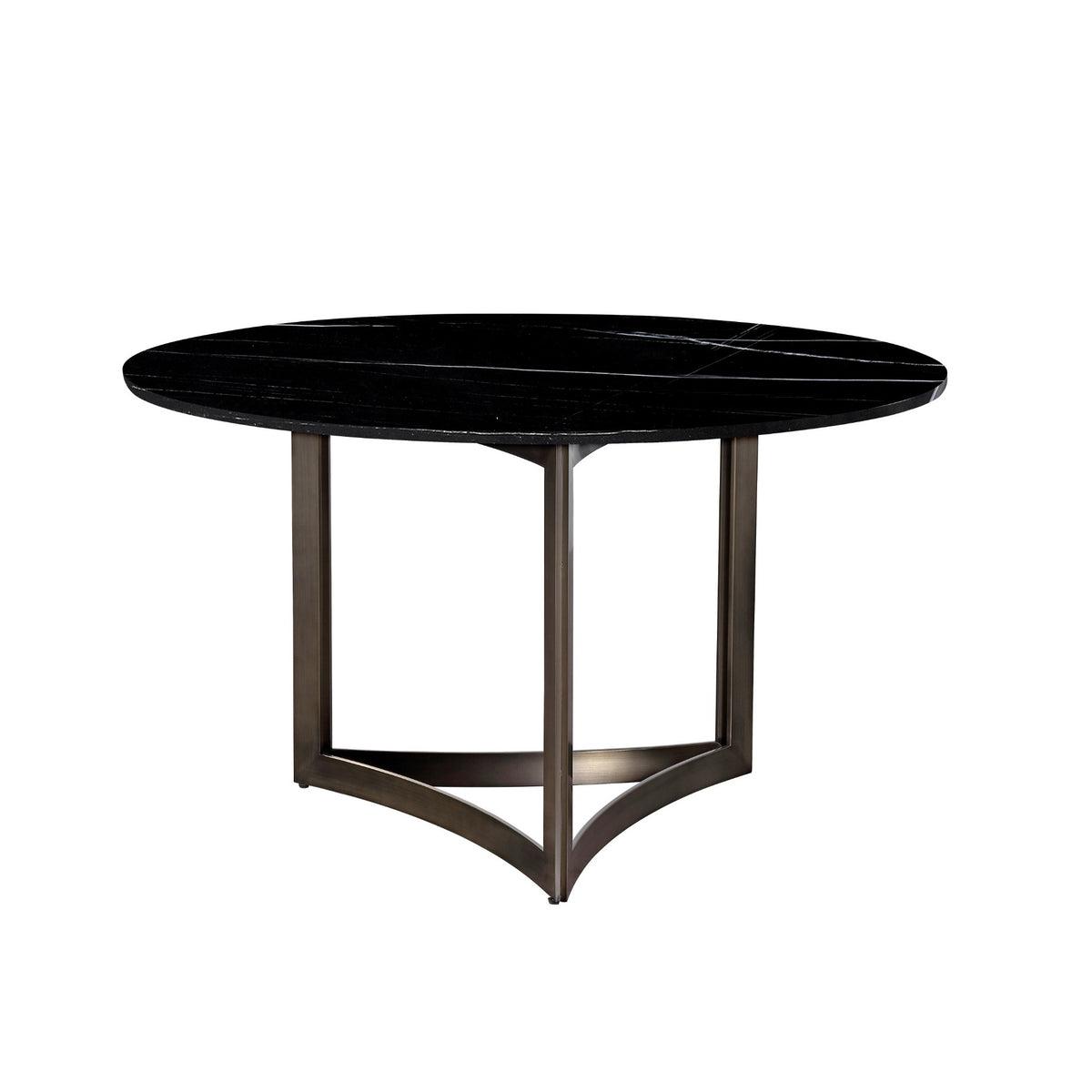 Alexa Dining Table Bronze Base and 150 CM Round Black Marble