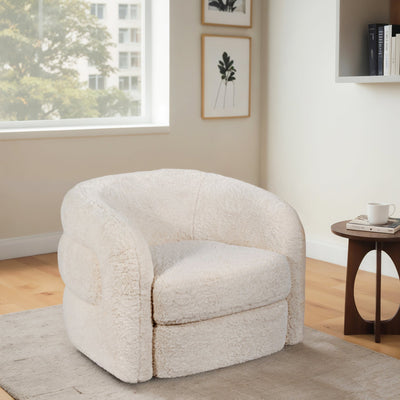 Roundback Accent Chair, Ivory - Al Rugaib Furniture