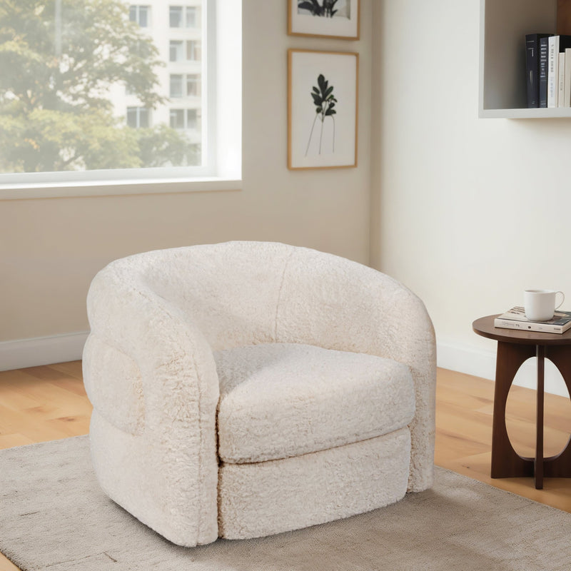 Roundback Accent Chair, Ivory - Al Rugaib Furniture