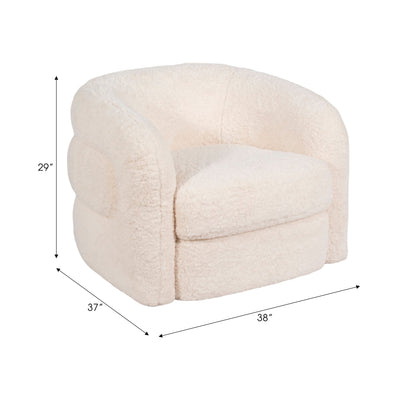 Roundback Accent Chair, Ivory - Al Rugaib Furniture