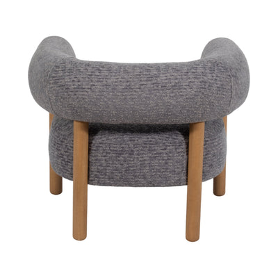 Roundback Accent Chair W/ Wood Legs, Gray - Al Rugaib Furniture