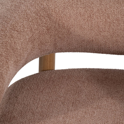 Roundback Accent Chair W/ Wood Legs, Pink - Al Rugaib Furniture