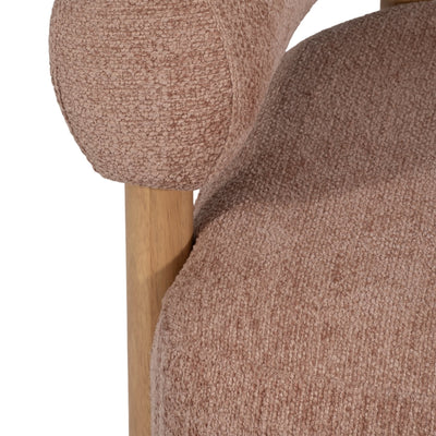 Roundback Accent Chair W/ Wood Legs, Pink - Al Rugaib Furniture