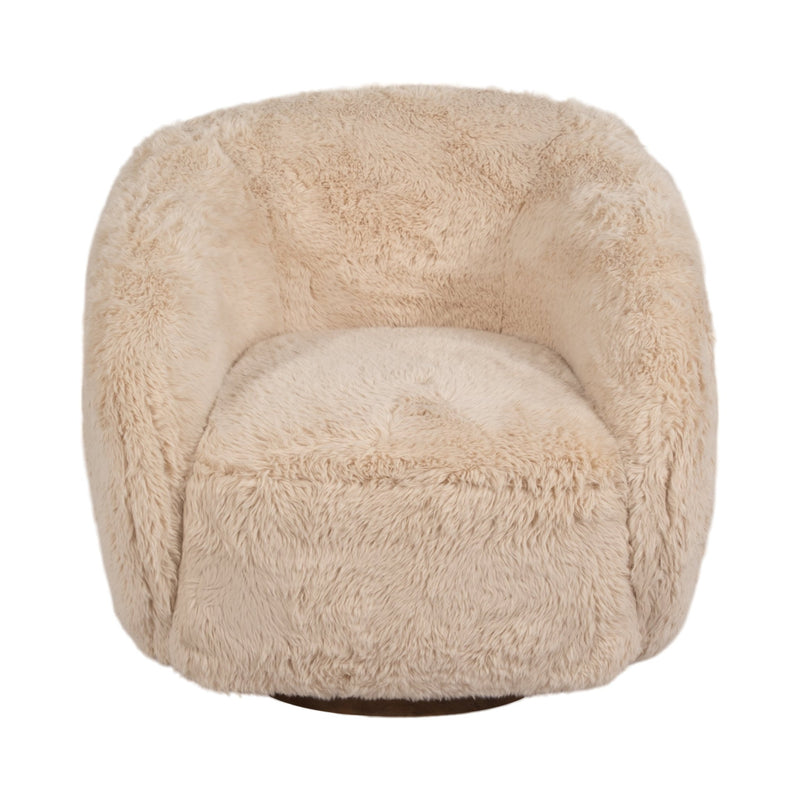Roundback Swivel Chair, Sand - Al Rugaib Furniture