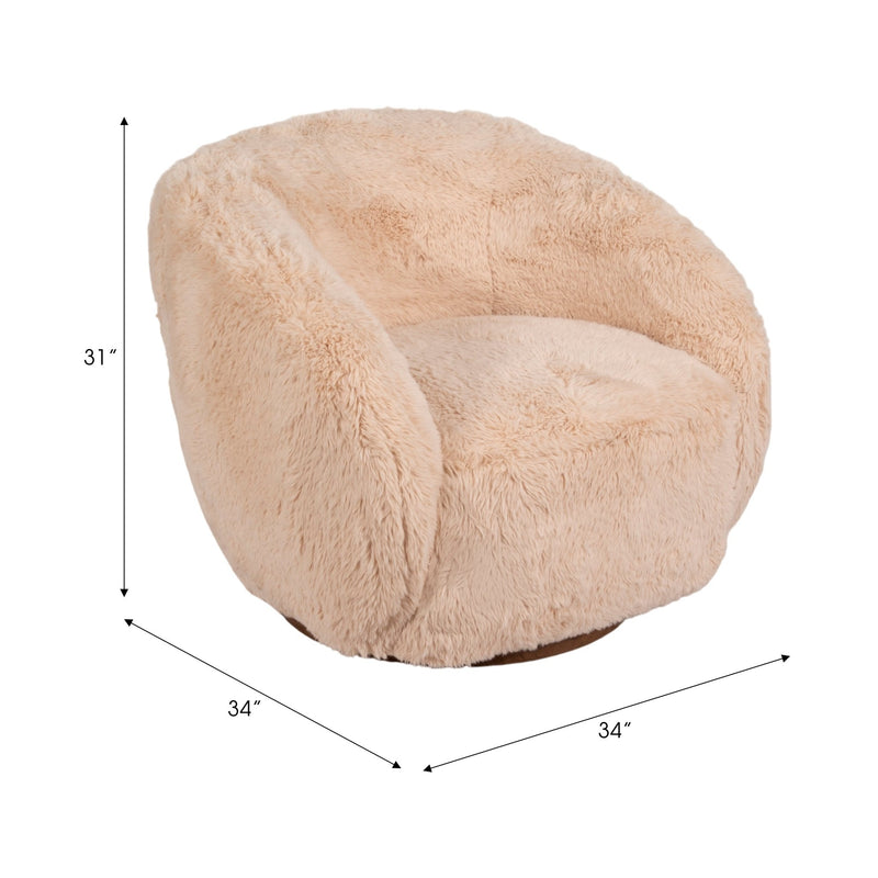 Roundback Swivel Chair, Sand - Al Rugaib Furniture