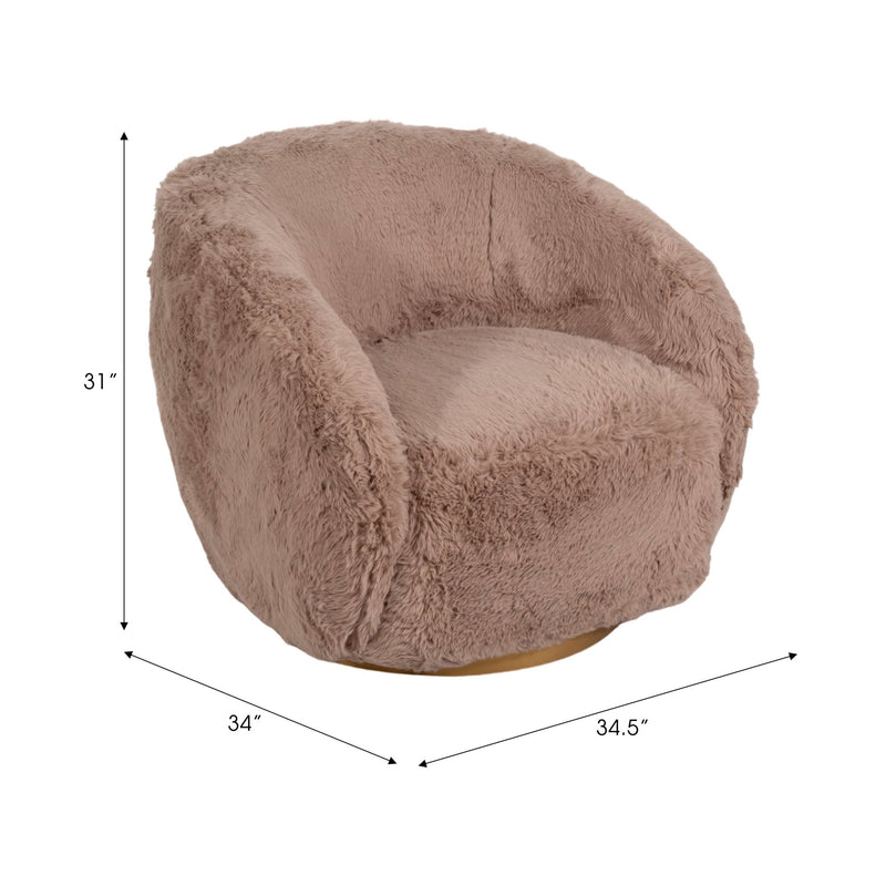 Roundback Swivel Chair, Tan - Al Rugaib Furniture