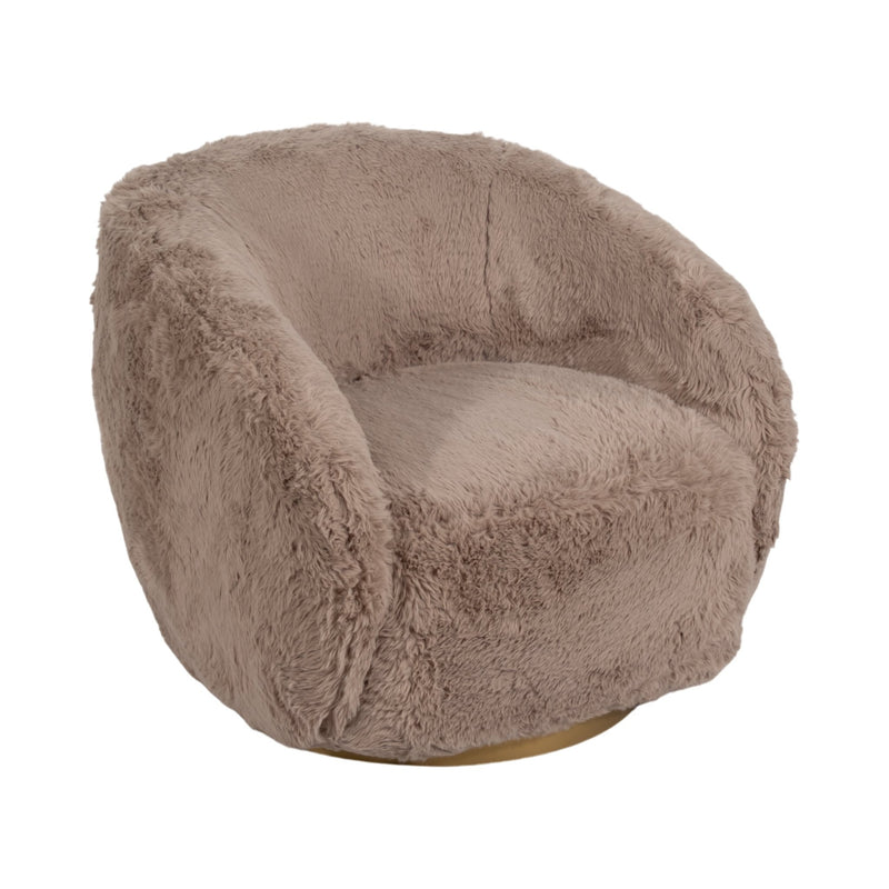 Roundback Swivel Chair, Tan - Al Rugaib Furniture