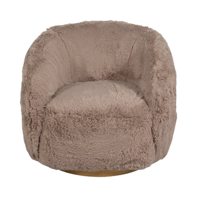 Roundback Swivel Chair, Tan - Al Rugaib Furniture