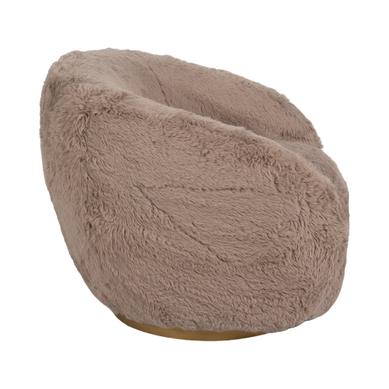 Roundback Swivel Chair, Tan - Al Rugaib Furniture