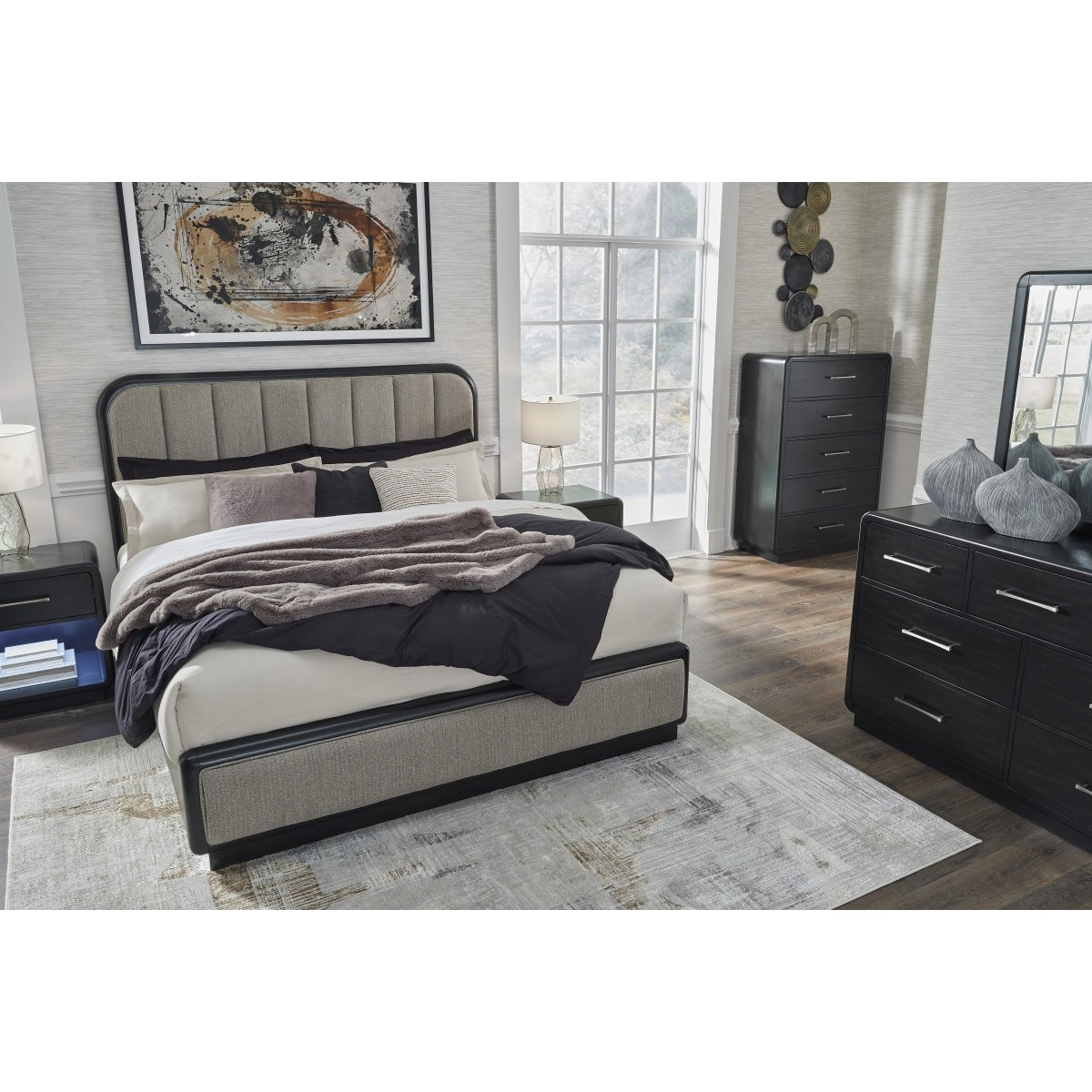 Rowanbeck Queen Upholstered Panel Bed Beds| Ashley Homestore