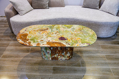 Royal | Barazili Marble Coffee Table – Multicolored (120×60×45 cm) - Al Rugaib Furniture