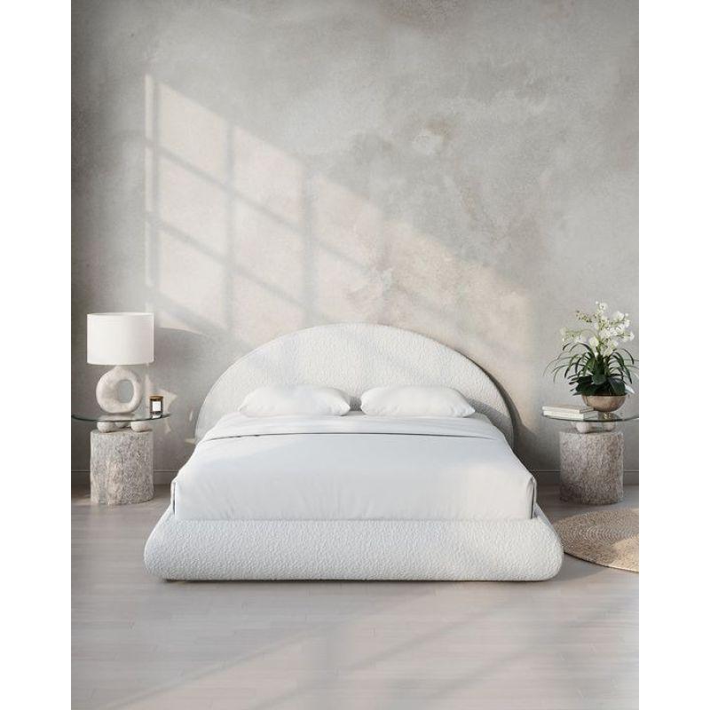 Royal BlissBed in Swedish Wood with Boucle Fabric, by Alhome Beds| Alhome