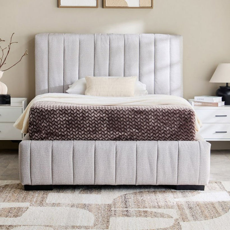 Royal | BoucléLuxe Modern Upholstered Bouclé Bed - Al Rugaib Furniture