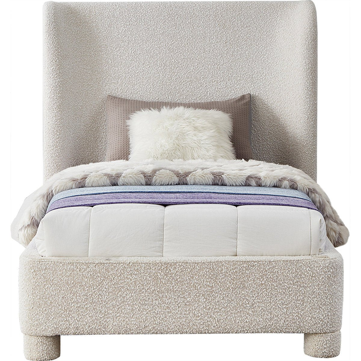 Royal | BoucléSoft Twin Bed with Soft Bouclé Upholstery Beds| Royal Furniture