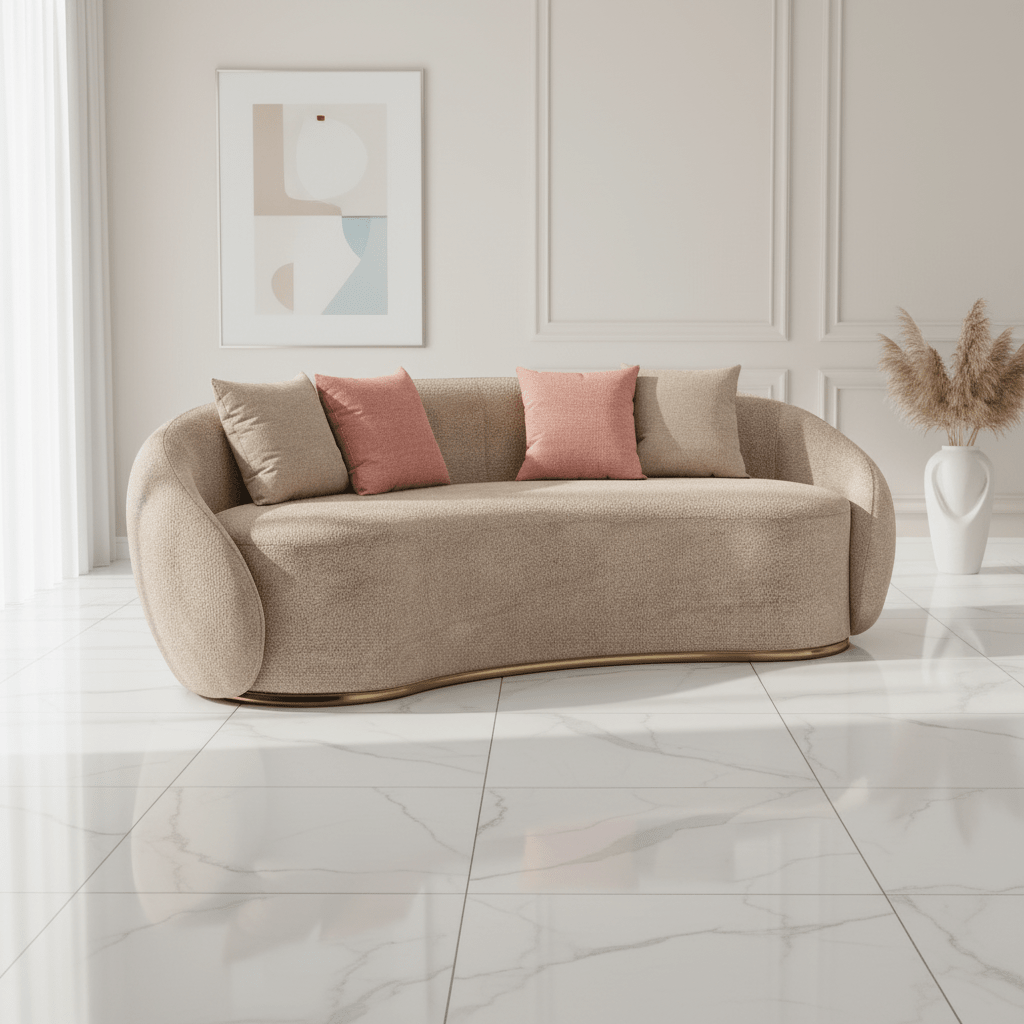 Royal | Café-Style Comfort Sofa – Chanel Fabric – Swedish Wood – 228×85×48 cm Sofas & Loveseats| Royal Furniture