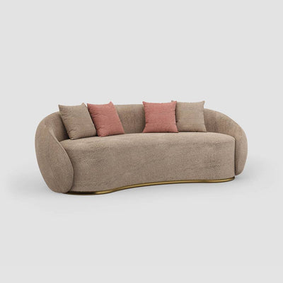 Royal | Café - Style Comfort Sofa – Chanel Fabric – Swedish Wood – 228×85×48 cm - Al Rugaib Furniture