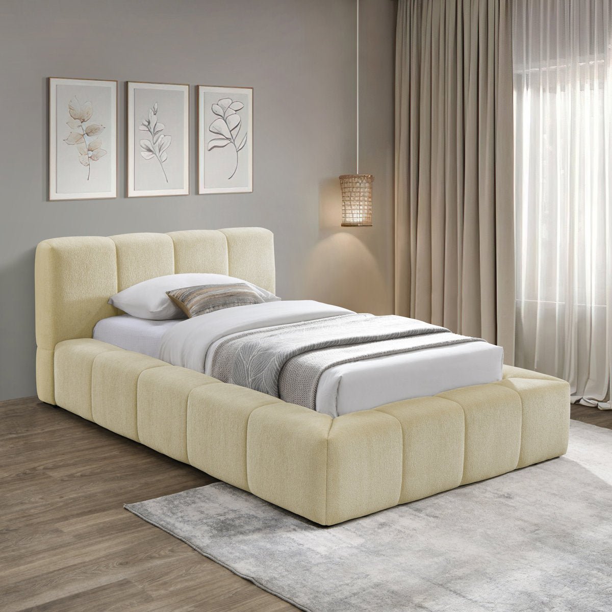 Royal | Chanel Single Chanel Fabric Bed Beds| Royal Furniture