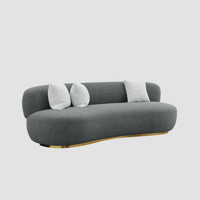 Royal | Dark Gray Bouclé Fabric Relax Sofa – Swedish Wood Frame – 220×85×43 cm - Al Rugaib Furniture