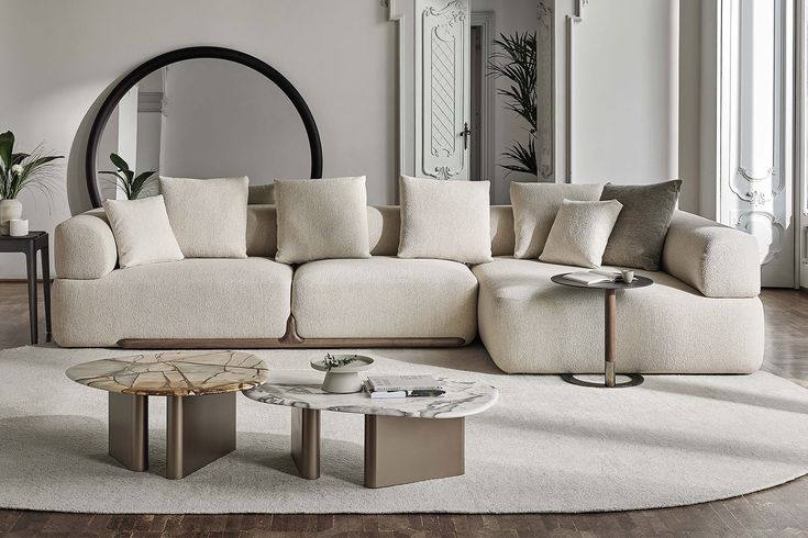 Royal | Elegance Dark Off-White L-Shape Sofa with Soft Chanel Upholstery – 265×140 cm Sectionals| Royal Furniture