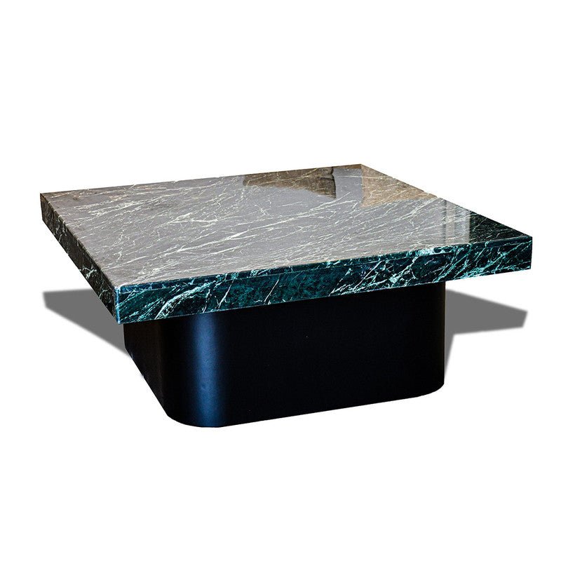 Royal | Elora Square Marble Coffee Table with Unani Marble Top and Swedish Wood Base in Bluish and White – 110×45 cm - Al Rugaib Furniture