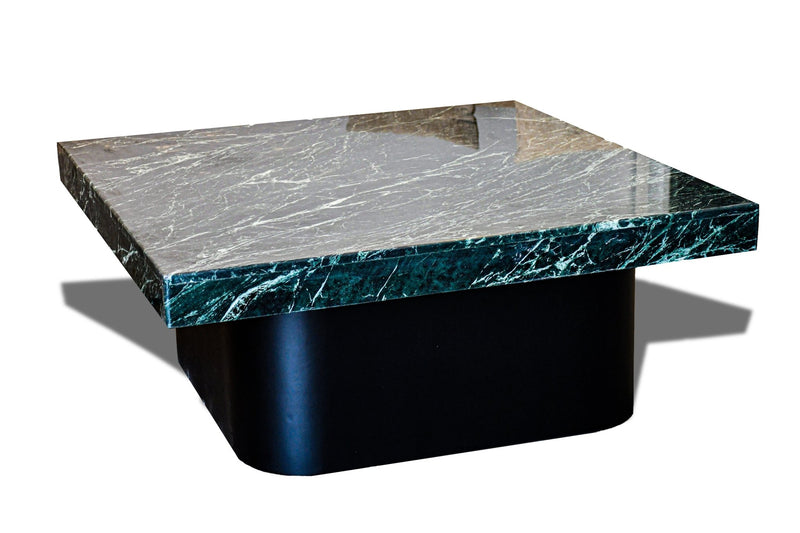 Royal | Elora Square Marble Coffee Table with Unani Marble Top and Swedish Wood Base in Bluish and White – 110×45 cm - Al Rugaib Furniture