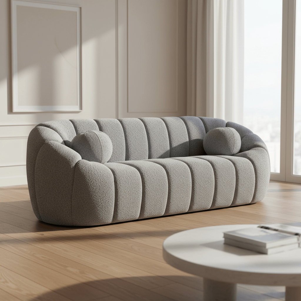 Royal | Gray Chenille Velvet Relax Sofa with Swedish Wood Frame – 220×85×38 cm Sofas & Loveseats| Royal Furniture