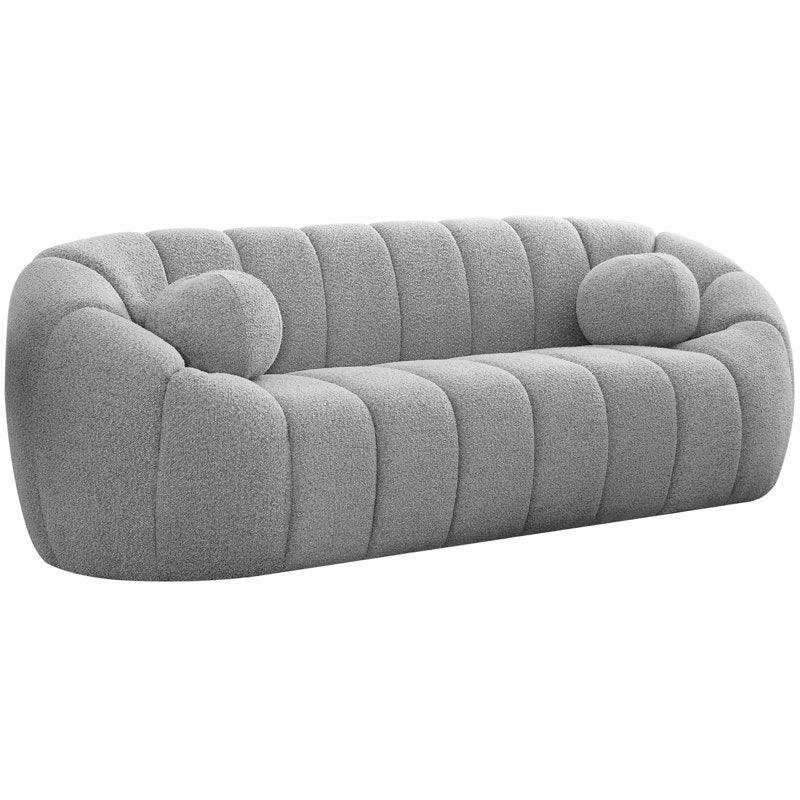 Royal | Gray Chenille Velvet Relax Sofa with Swedish Wood Frame – 220×85×38 cm - Al Rugaib Furniture