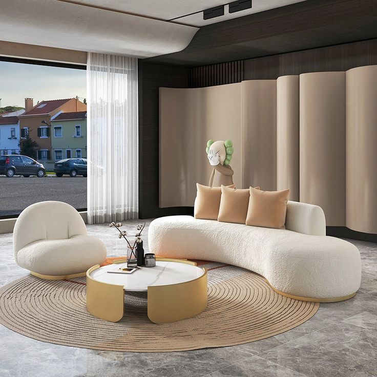 Royal | Ishraq Bouclé Two Piece Sofa Set – Off White Sofas & Loveseats| Royal Furniture
