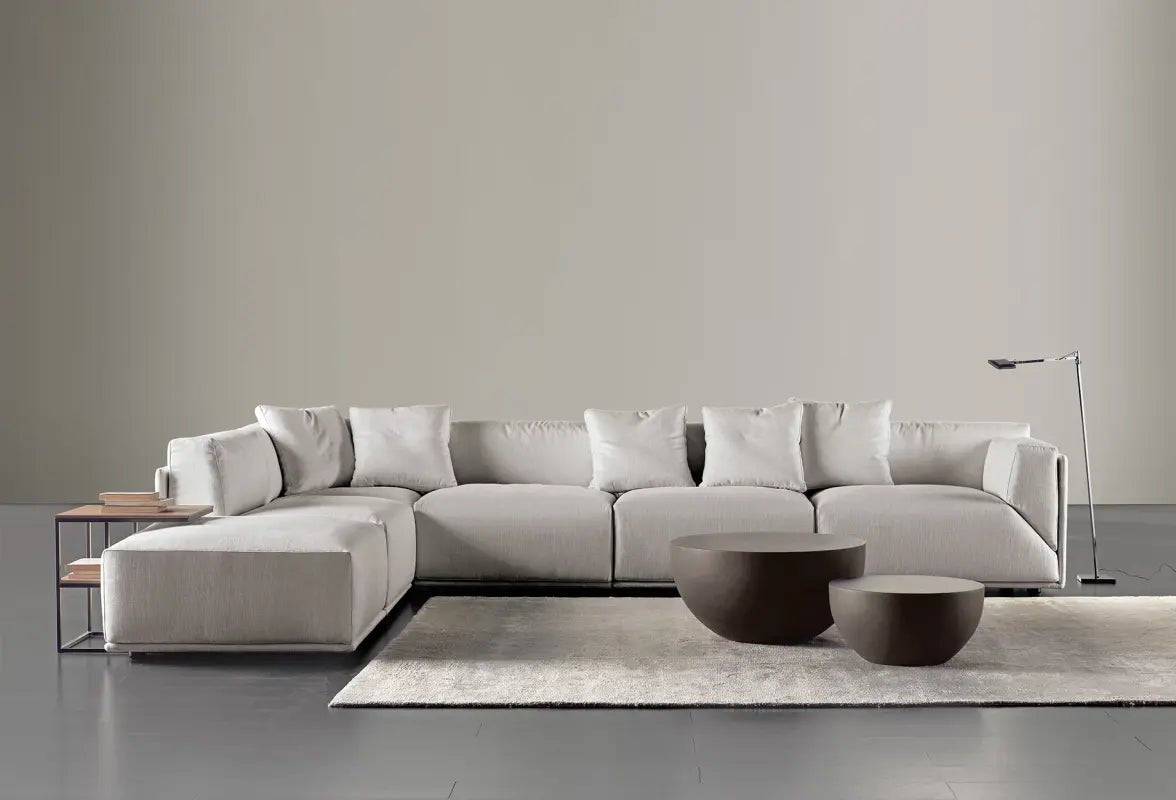 Royal | L-Shape Velvet Sofa - Beige - 400x230x80x80 cm Sectionals| Royal Furniture