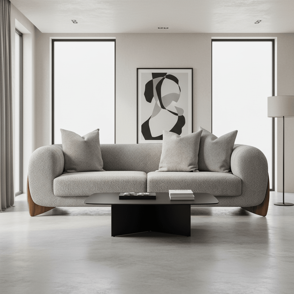 Royal | Light Gray Chanel Fabric Sofa – Swedish Wood Frame – 235×88×45 cm Sofas & Loveseats| Royal Furniture