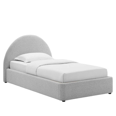 Royal | LinenArc Soft Linen Upholstered Twin Bed – Arc Headboard Design - Al Rugaib Furniture