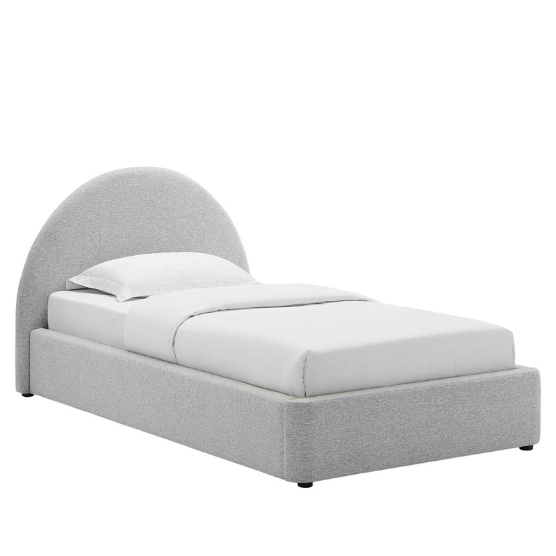 Royal | LinenArc Soft Linen Upholstered Twin Bed – Arc Headboard Design - Al Rugaib Furniture