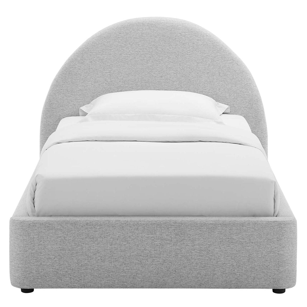 Royal | LinenArc Soft Linen Upholstered Twin Bed – Arc Headboard Design Beds| Royal Furniture