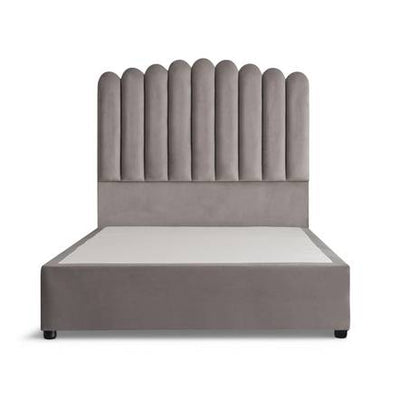 Royal | LuxeVelvet Single Velvet Bed – Grey - Al Rugaib Furniture