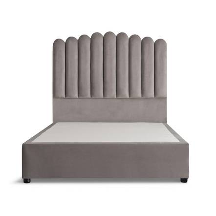 Royal | LuxeVelvet Single Velvet Bed – Grey - Al Rugaib Furniture