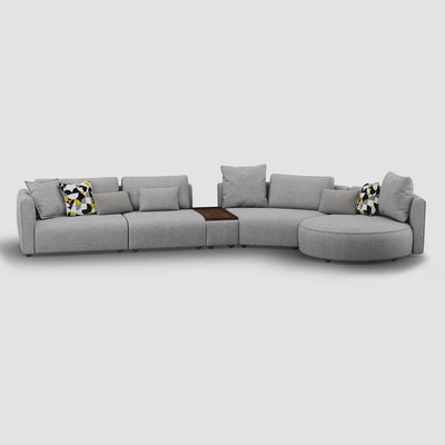 Royal | Luxury Gray Corner Sofa with Soft Chanel Upholstery – 400×88×40 cm - Al Rugaib Furniture