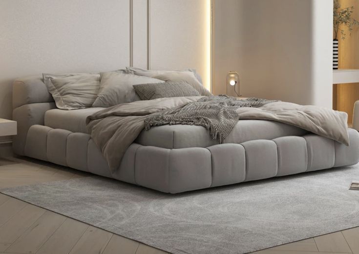 Royal | MajesticMist Gray Velvet Bed Gray Beds| Royal Furniture