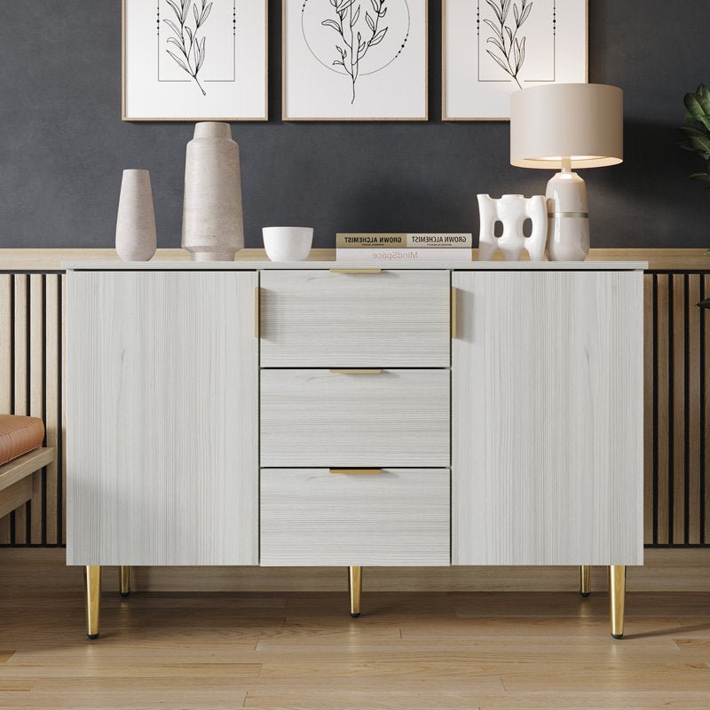 Royal | Minimalist Wood Buffet Table – White – 170×85×50 cm - Al Rugaib Furniture