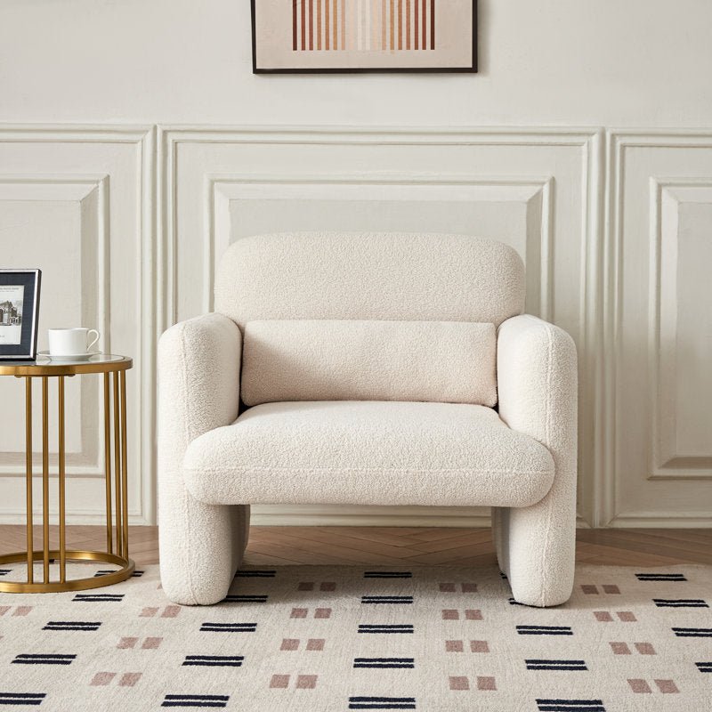 Royal | Modern Armchair - Bouclé Fabric - Green Foam - Swedish Wood - 85x90x85cm Chairs| Royal Furniture