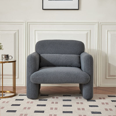 Royal | Modern Armchair - Bouclé Fabric - Green Foam - Swedish Wood - 85x90x85cm - Al Rugaib Furniture
