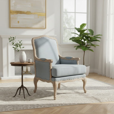 Royal | Modern Curve Armchair with Linen Upholstery – 81×73×96 cm - Al Rugaib Furniture
