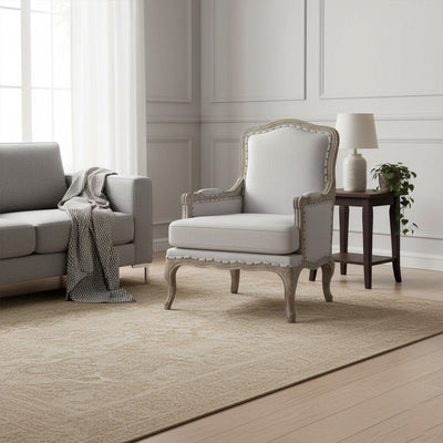 Royal | Modern Curve Armchair with Linen Upholstery – 81×73×96 cm - Al Rugaib Furniture