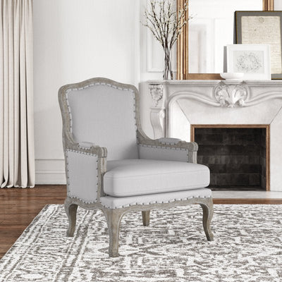 Royal | Modern Curve Armchair with Linen Upholstery – 81×73×96 cm - Al Rugaib Furniture