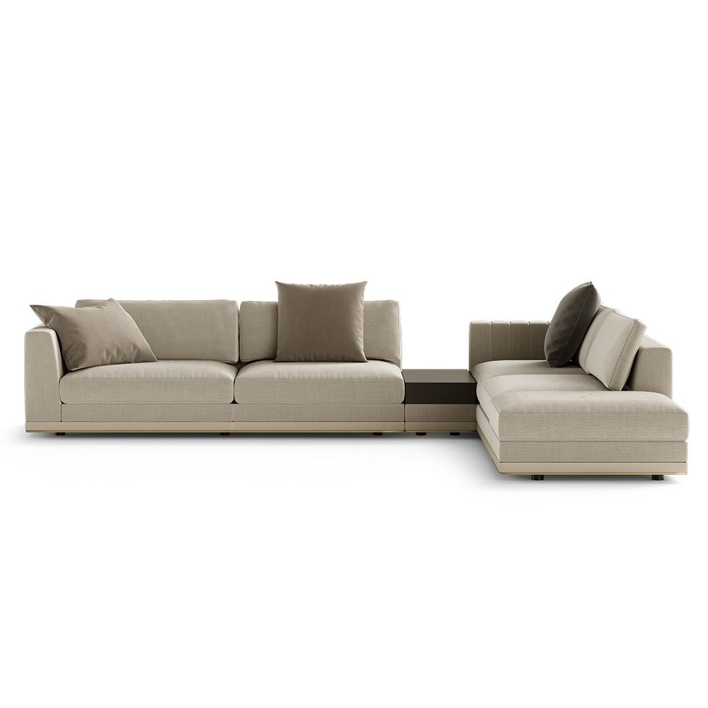Royal | Modern Gray L-Shape Sofa with Soft Chanel Upholstery – 300×300 cm Sectionals| Royal Furniture