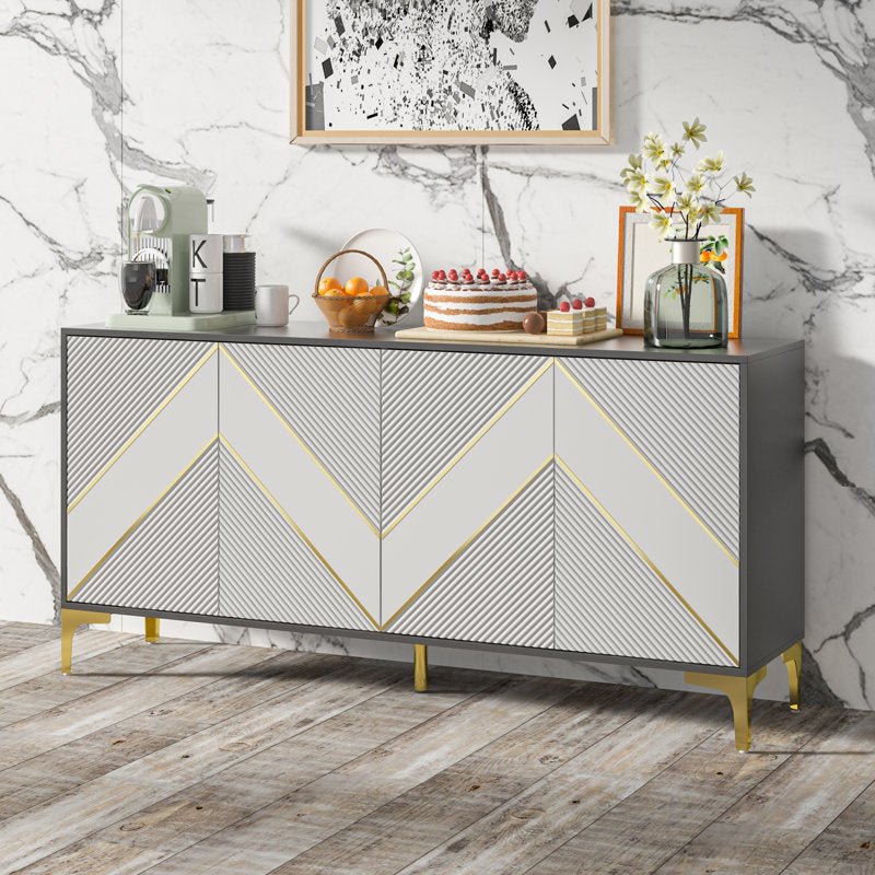 Royal | Modern Marble Buffet Table – Gray & White – 200×85×50 cm Buffets| Royal Furniture