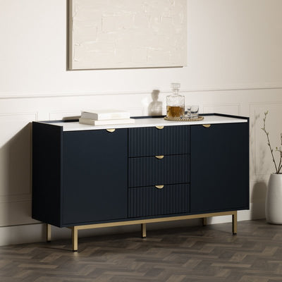 Royal | Modern Wood Buffet Table – Black – 200×85×50 cm - Al Rugaib Furniture