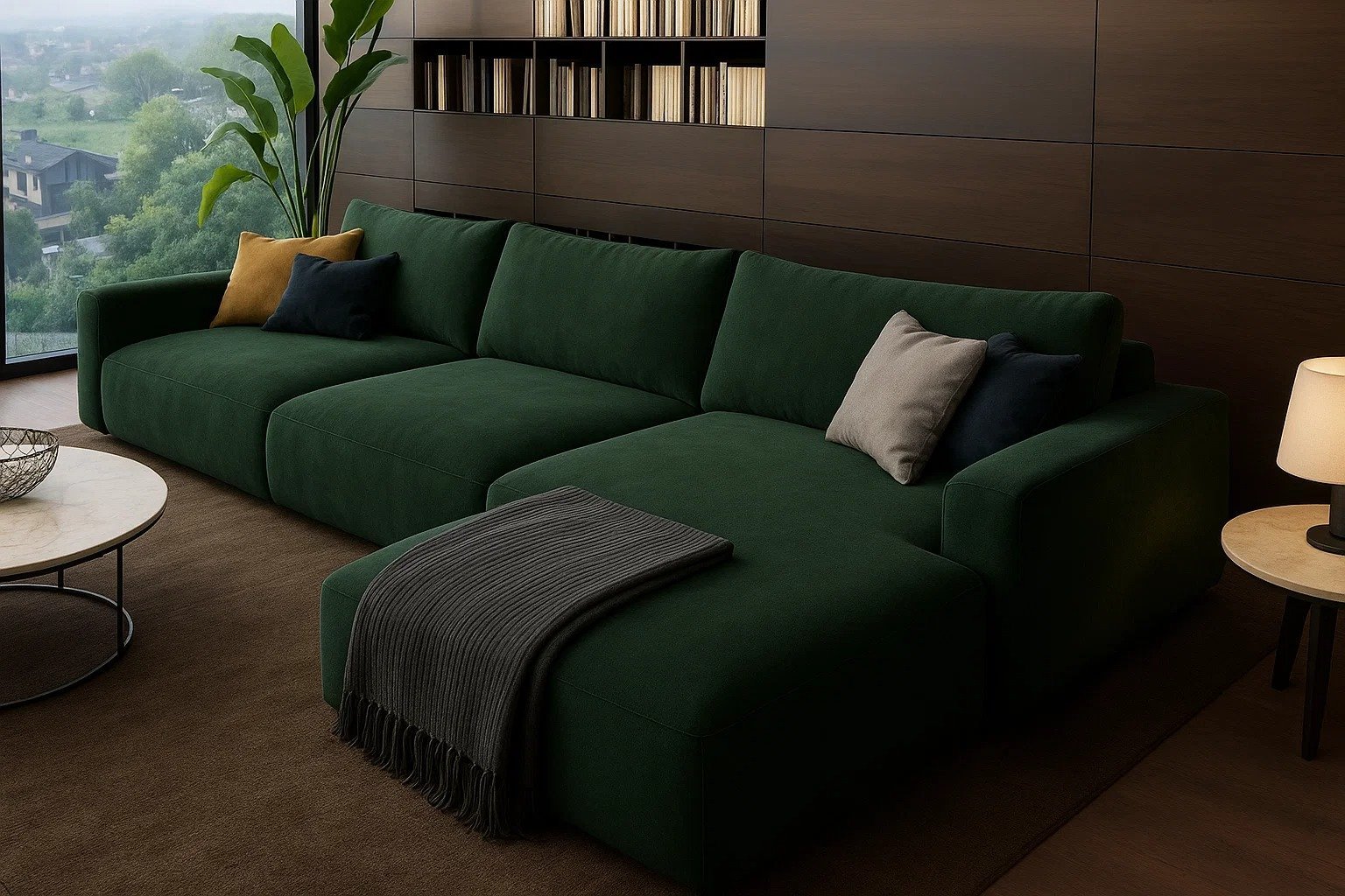 Royal | Mystic Oasis L-Shape Sofa Linen Fabric Sectionals| Royal Furniture