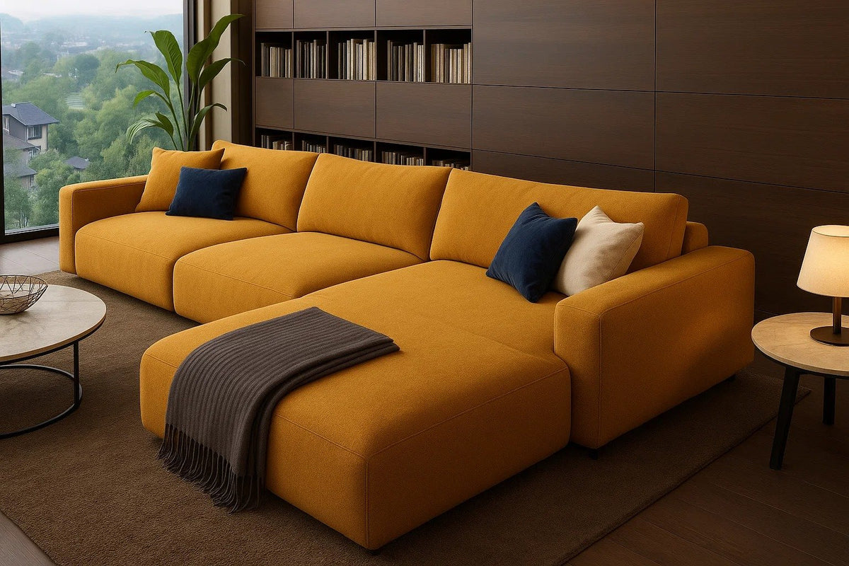 Royal | Mystic Oasis L-Shape Sofa Linen Fabric Sectionals| Royal Furniture